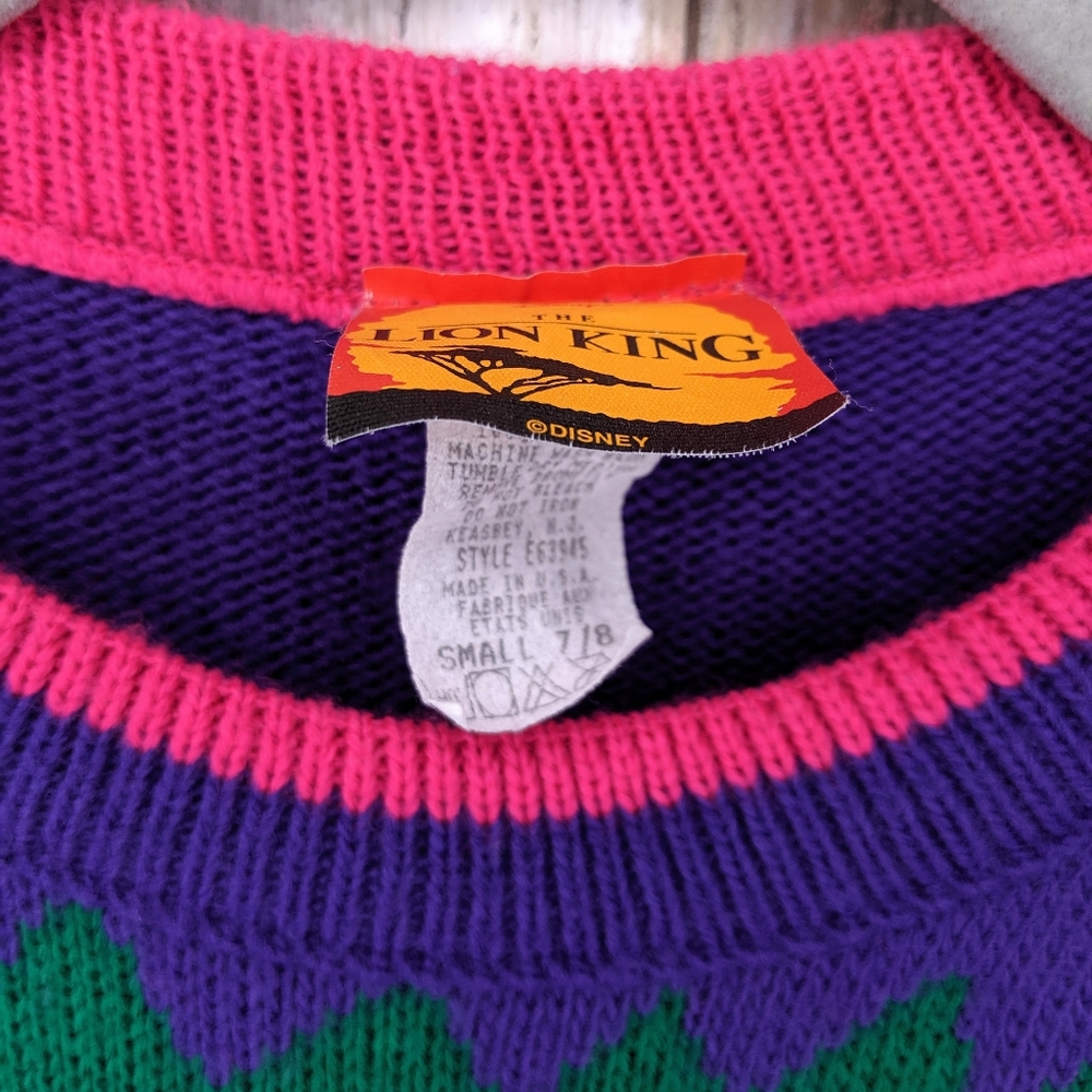 Vtg Simba Lion King Sweater Youth Small 7/8 RARE - Picture 5 of 6